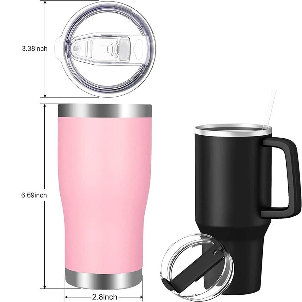 40oz Stainless Steel Insulated Travel Tumbler with Handle & Straw – Keeps Drinks Hot & Cold